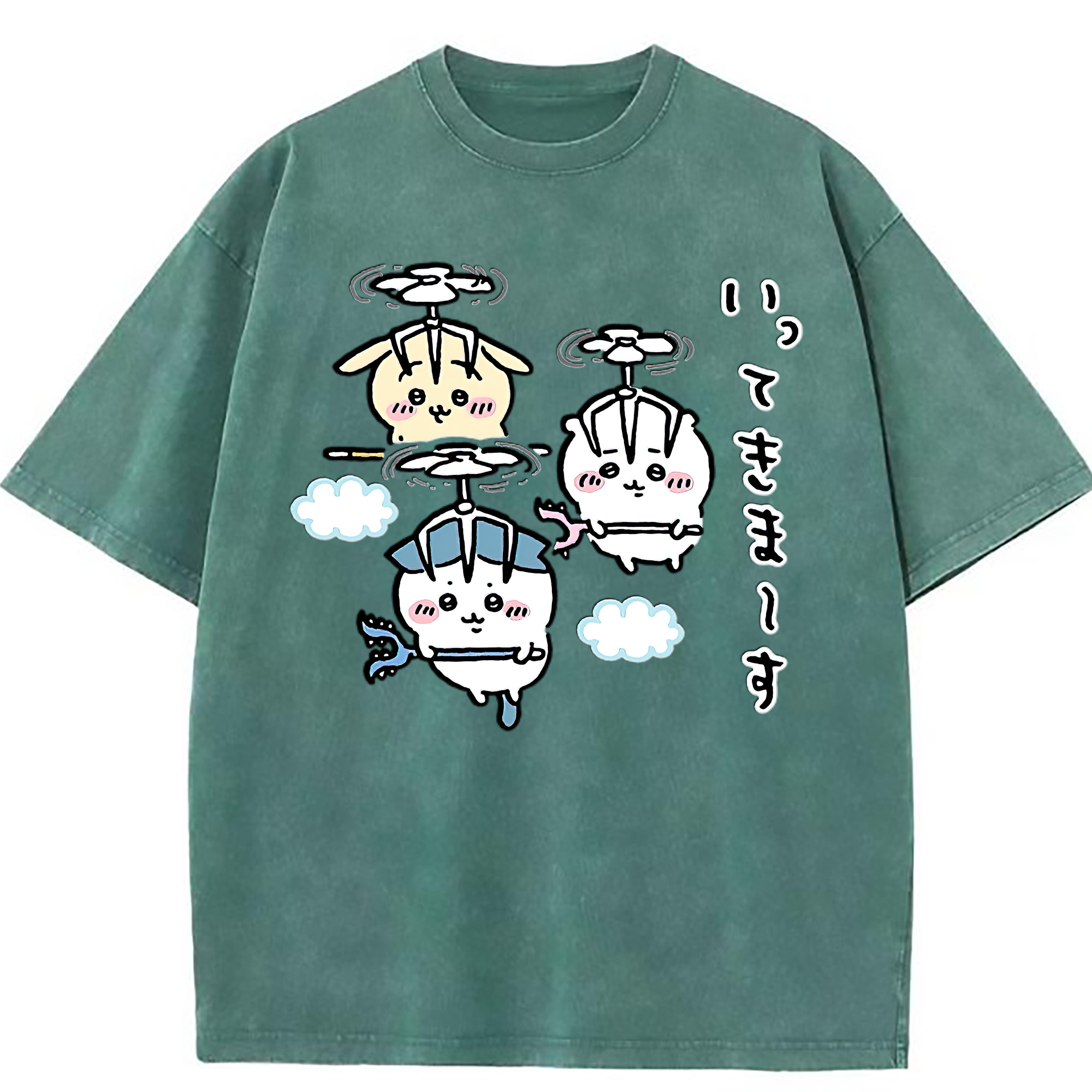 （画像用） ちいかわ ちいかわ Chii-kawa chiikawa 綿100% ヴィンテージ風 半袖Tシャツ（フロントプリント）